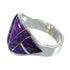 Southwest Magenta Turquoise Inlay Silver Ring Size 7-1/4 AX53366